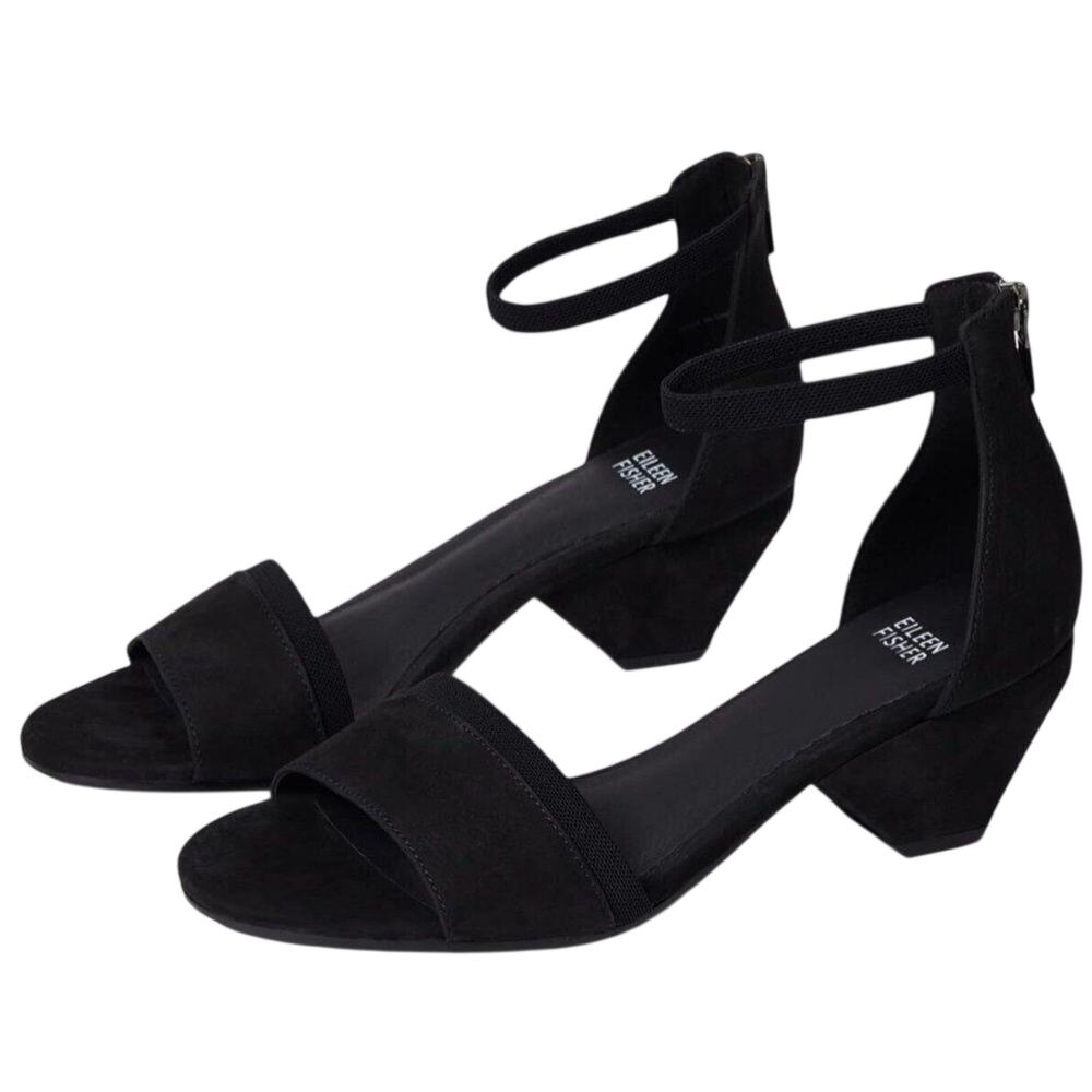 Eileen Fisher $195 Mirth Women's Heeled Classic Sandals Black Size 9